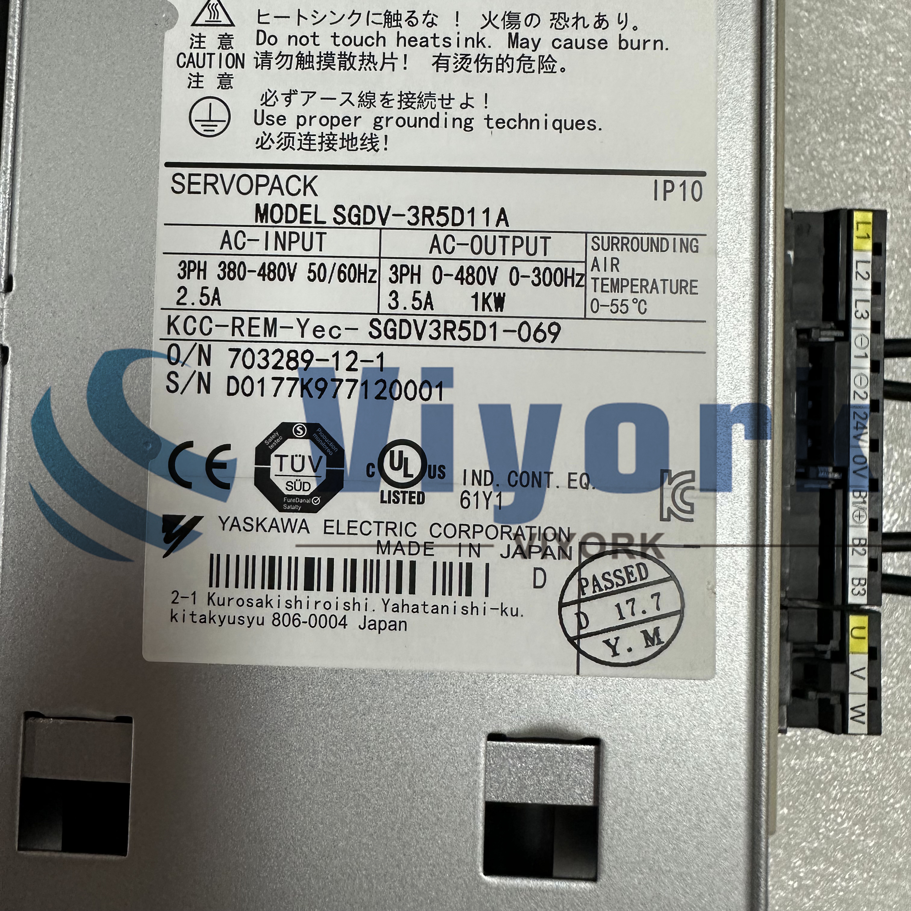 Yaskawa SGDV-3R5D11A020000 SERVO DRIVE OUTPUT