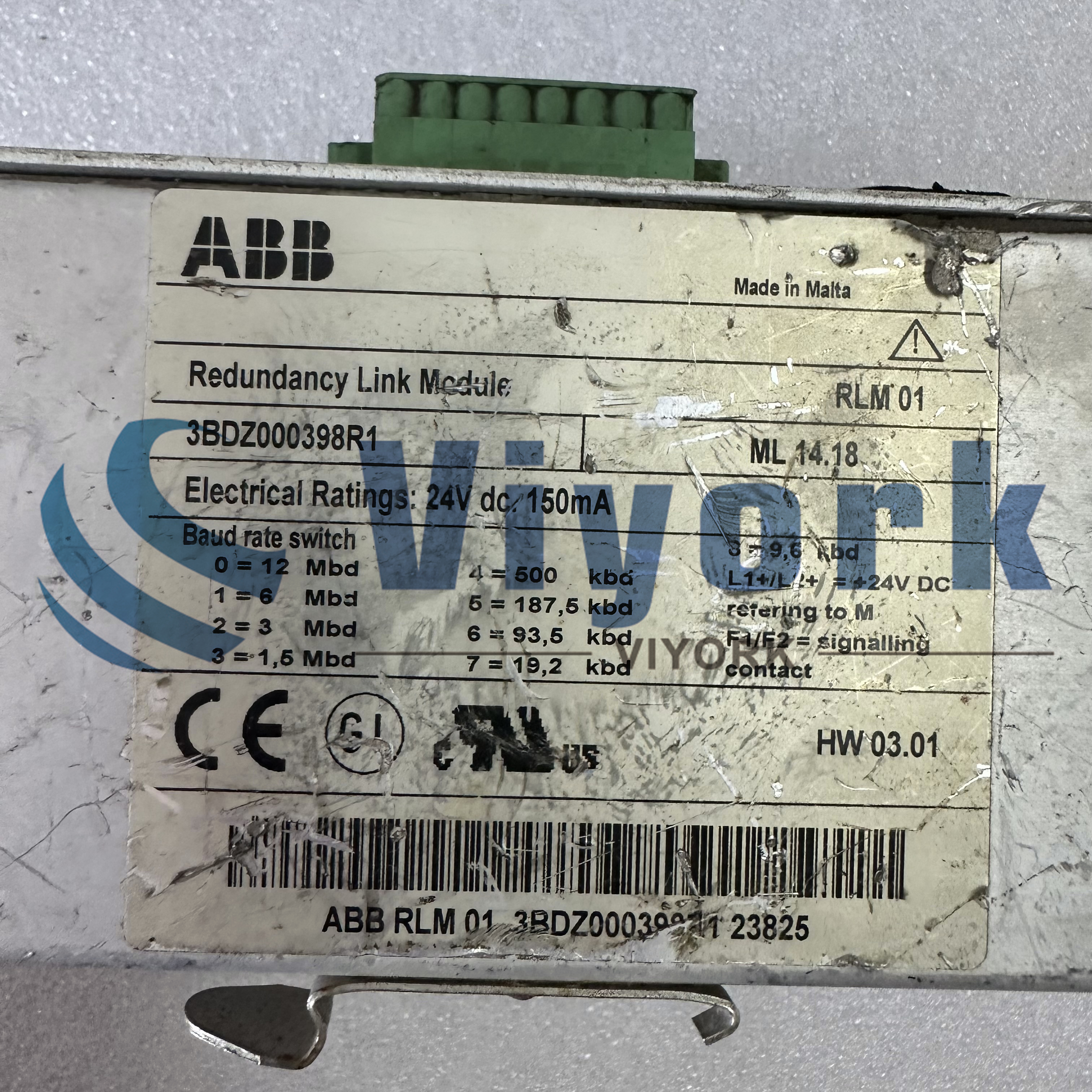 ABB RLM01 PROFIBUS REDUNDANCY LINK MODULE 3BDZ000398R1